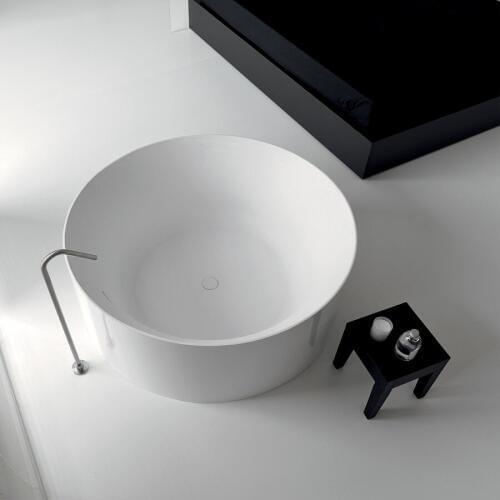 1200MM VASCA Rounded Stone Solid Surface Acrylic Bathtub Bathroom Corian Freestanding bathtub 6560