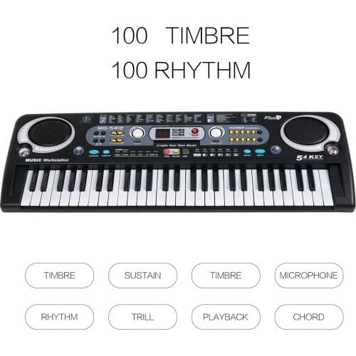 54 Key Digital Electronic Keyboard Piano with Microphone for Kids Beginners