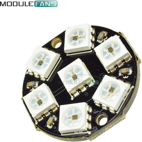 7-Bit 7 Bits LED WS2812 5050 RGB LED Ring Lamp Light with Integrated Drivers For Arduino Reverse Polarity Protection IC Control