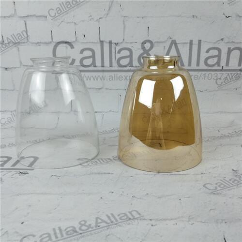 Amber/clear glass shade D140mmX160mm DIY lighting lampshade cone glass pendant light shade Design your own light glass shade