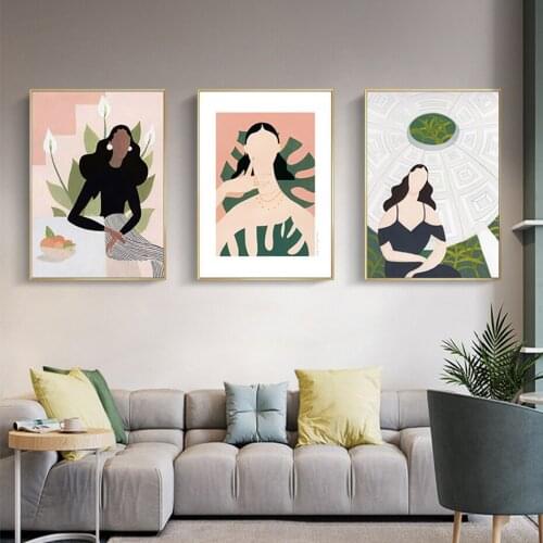 Abstract Fashion Vintage Girls Wall Art Poster and Prints Modern Living Room Bedroom Fresh Pictures Canvas Painting Home Decor