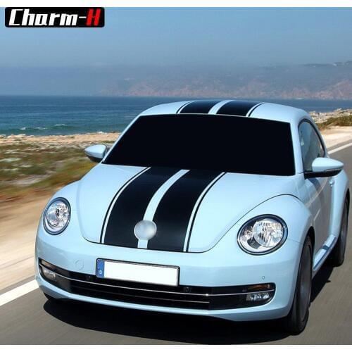 Car Styling Hood Bonnet Roof Rear Trunk Stripes Kit for Volkswagen Beetle A5 2011-2018 Vinyl Decals Stickers Accessories