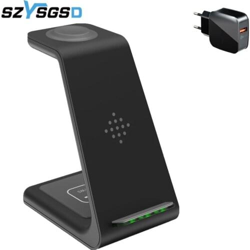 3 in 1 Wireless Charger Qi Fast Charging Dock Station For iPhone 12 11 Pro MAX XS Samsung S20 Apple Watch SE 6 5 4 3 AirPods Pro