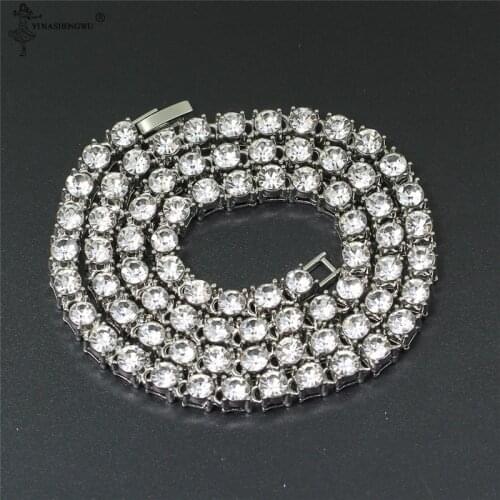 Tennis Chain Necklace For Men Women Rhinestone Choker Zirconia Layered Necklace Hip Hop Bracelet Jewelry Collares Christmas Gift
