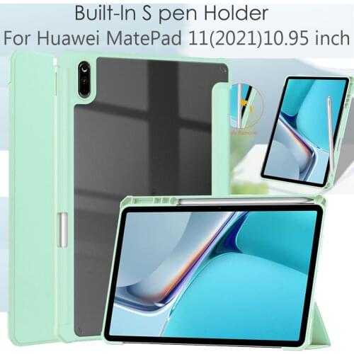 Tablet Cover For Huawei Matepad 11 Case 2021 Built-in s Pen Holder Folding Smart Cover Funda For Huawei MatePad 11 Case Coque
