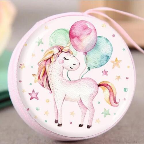 Cartoon Fly Horse Tropical Flamingo Cactus Candy Pouch Bag Coin Cash Earphones keys jewelry Storage Case MINI wallet Party Decor