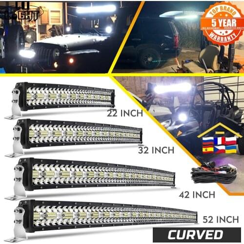 CO LIGHT 22" 32" 42" 52 Inch Led Bar Light 4x4 Offroad 3-Rows For Trucks Uaz Spot Flood Combo 12V 24V Driving Barra Work Lights