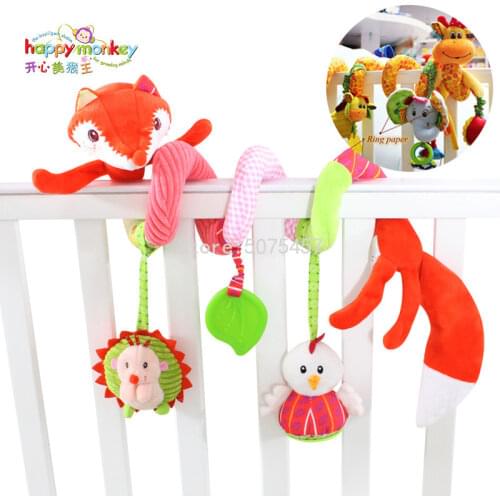 Baby Toys for Children 0-12 Months Plush Rattle Crib Spiral Hanging Mobile Infant Newborn Stroller Bed Animal Gift Baby Rattle