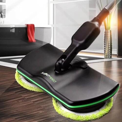 SuperMaid Electric Spin Mop for Floor Cleaning Automatic Hand Sweeping Robot Machine Electric Scrubber Double Head Waxing Brush
