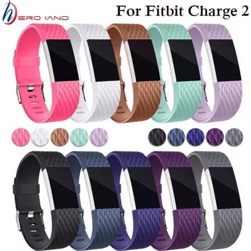 HeroIand 3D Replacement Strap For Fitbit Charge 2 Band Color Soft Silicon Smartwatch Sport Bracelet Band for Fitbit Charge2 Band