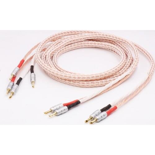 Hi-End 12TC Speaker Wire Hifi Speaker Cable CMC BFA Gold Plated Banana Jack