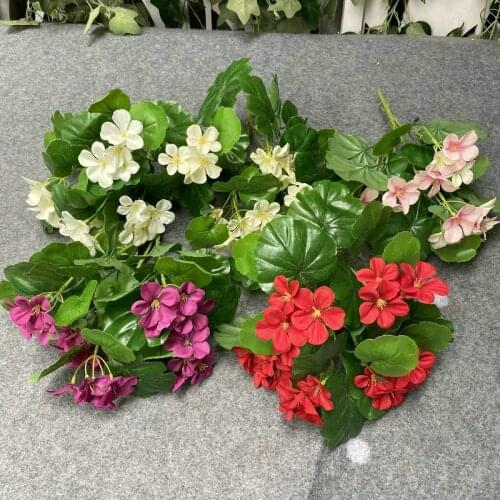 Htmeing artificial flowers Fake Begonia flowers Silk Faux Hydrangea Flower Home office Wedding Decoration