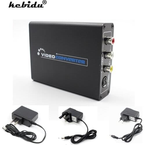 Kebidu Original HDMI-compatible to 3RCA AV CVBS Composite & S-Video R/L Audio Converter Adapter For TV PC Blue-Ray DVD