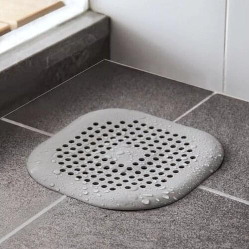 Shower Drain Cover Hair Catcher Stopper With Sucker Silicone Sink Strainer Pad Bathroom Kitchen Filter Trap Home Drain Protector