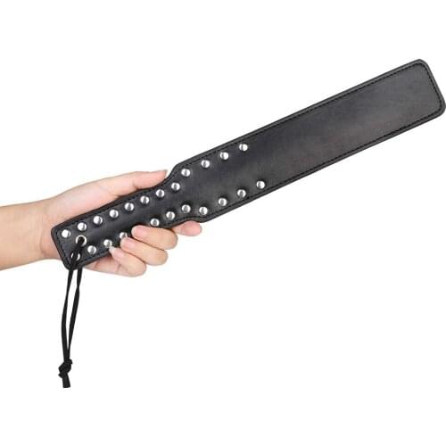 2021 Studded Faux Leather Paddles, 14.7inch Total Length,Equestrian Riding Crop Whips