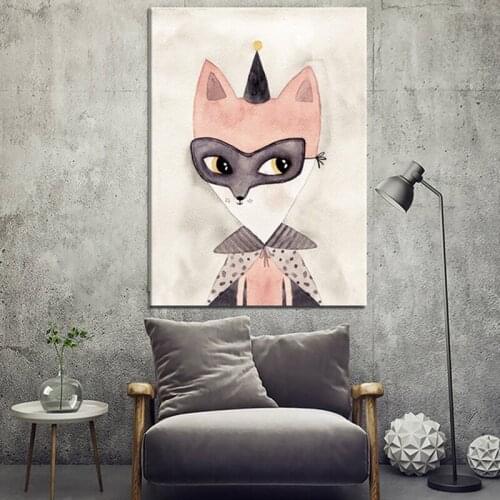 Sweet Home Decor Nordic Canvas Painting Wall Art Poster Rabbit Girls Boys Picture Cartoon Watercolor Decor Print for Kid Bedroom