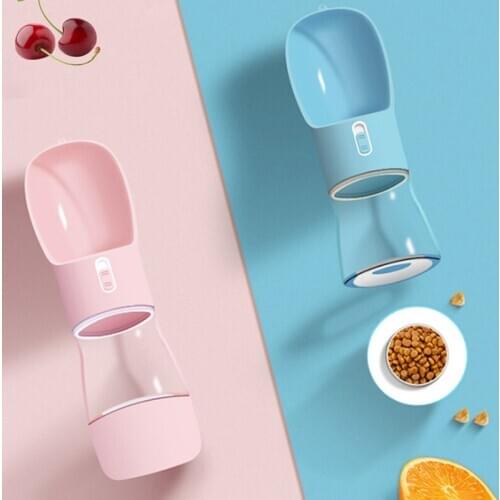 Dog Cat Drinking Bowl Multifunctional Portable Pets Puppy Water Bottle Outdoor Water Dispenaser with Shovel Rubbish Bags