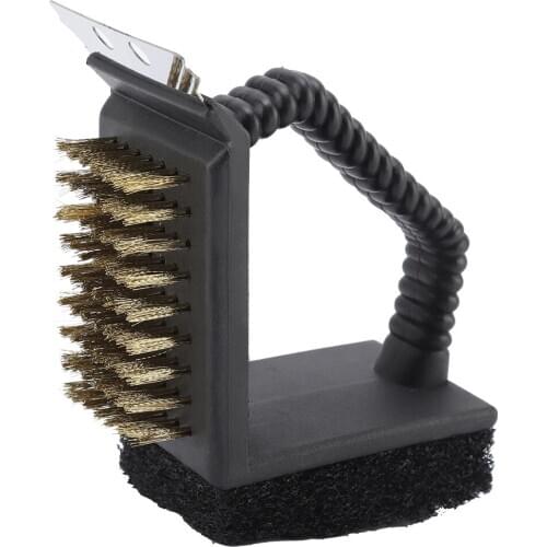 Multifunction BBQ Cleaner Multi-Functional 3-In-1 Durable Stainless Steel Barbecue Oven Cleansing Brush Durable Barbecue Brush