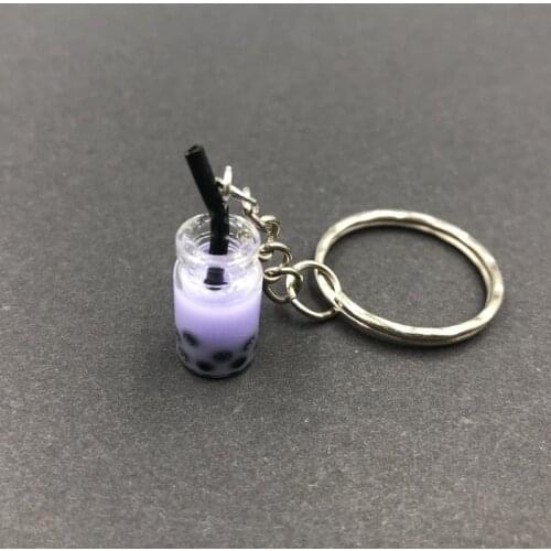 Fashion Cute Lady Keychain Creative Coffee or Tea Cup Shape Alloy Key Ring Colorful Milk Tea Gift Pendant Jewelry Wholesale