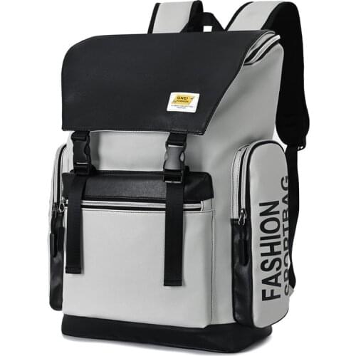 Fashion Mens Backpack 15.6" Laptop Backpacks College Students School Bags Pu Leather Anti-theft Travel Backbags For Mens 2021