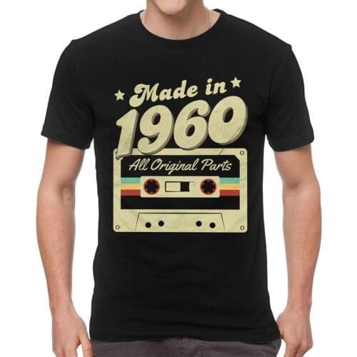 Made In 1960 T Shirt Men Short Sleeve Cotton T-shirt All original parts 60th Birthday Gift Tee Tops Novelty Tshirts Gift Idea