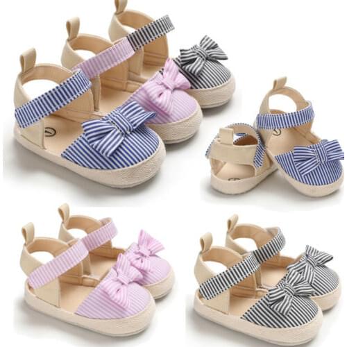 Newborn Baby Girls Crib Shoes Infant Soft Summer Princess Sandals Shoes