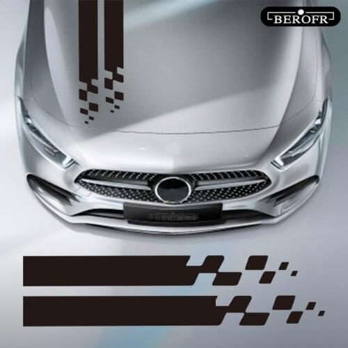Car Hood Cover Stickers Auto Vinyl Film Long Stripe Stylish Big Decals Graphics Sports Racing Styling Tuning Accessorie 2PCS