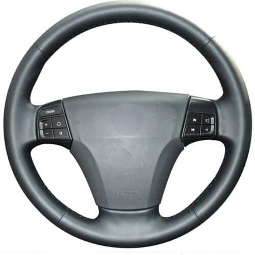 DIY Customized PU Steering Wheel Stitch on Wrap Cover For Volvo S40 V50