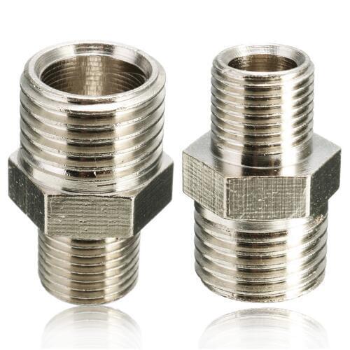 2pcs Airbrush Hose Adaptor Fitting 1/4" Male to 1/8" Male Connector for Mini Air Compressor