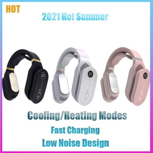 Portable Hanging Neck Fan Mini Cooling Fan Air Conditioning USB 2in1 Semiconductor Neck Cooler and Heater