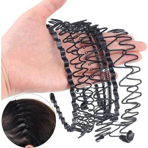 9Pcs Hairband Black Make-up Wave Elastic Hair Hoop for Wash Face Supply для косы плести Accessories