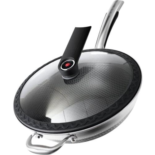 Stainless Steel Frying Pan Household Non Stick Pot Double Sided Screen Micro Pressure Cooker Non Stick Wok