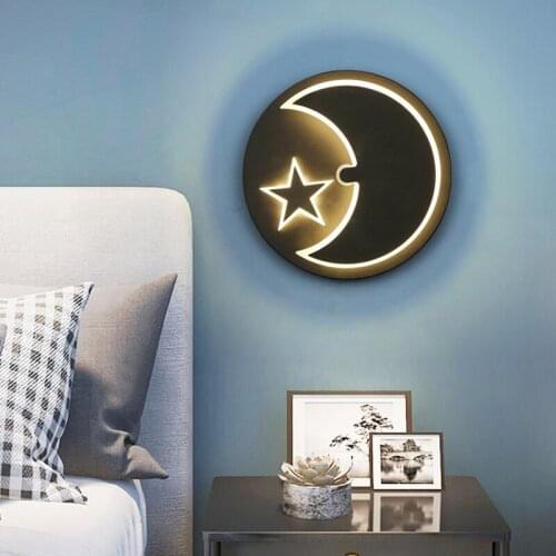 Modern LED Wall Lamp Rotatable Wall Sconce Light Fixtures Home Loft Decor Interior Star Moon Round Square Shape Light Fixture