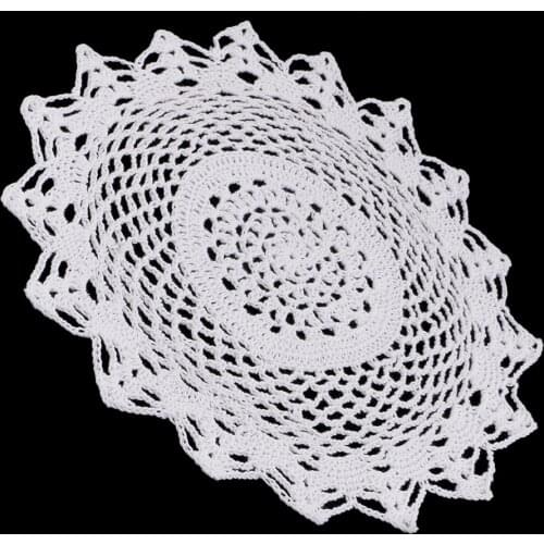 Flower Shape Handmade Crochet Embroidered Doilies Placemat Cotton Lace Doily
