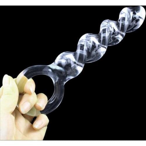 Adult Games Clear Glass Dildo Anal Plug Butt Stopper Insert Massage Toy Crystal Penis Sex Toys Products Strong Power