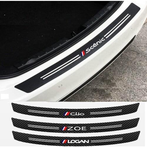 Carbon fiber car rear bumper protection sticker auto for Renault Dacia Clio ZOE duster Megane TWINGO Logan KADJAR scenic sandero