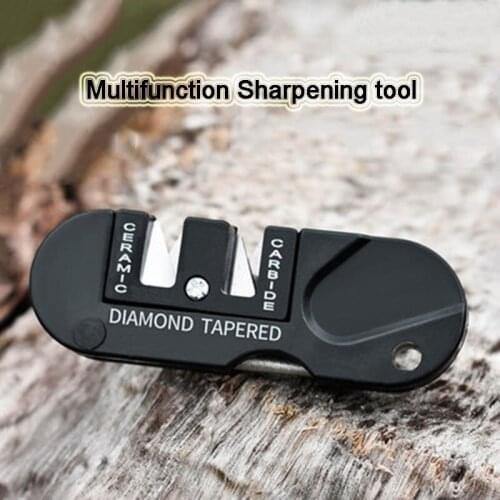 1PC Multifunction Sharpener Tungsten Steel Ceramic Diamond Keyhole Small Portable Outdoor Tool Repair Camping Equipment Hardness