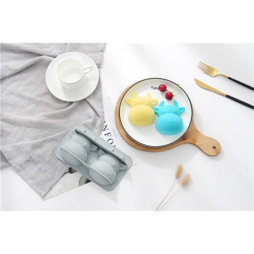 1PC Cow Head Christmas Silicone Fandont Mold Silica Gel Moulds Chocolate Molds Candy Mould Pastry Baking Tooks OK 1047