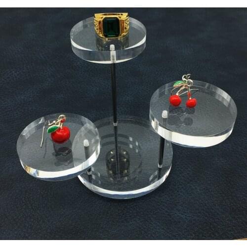 10Pcs / Lot Acrylic Transparent Jewelry Display Stand 3 Bracelet Ring Show Free Shipping Z-029