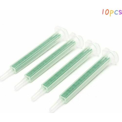 10Pcs Plastic Resin Static Mixer Mixing Tube Mixing Nozzle Syringe Set For Two Component Liquid Mixing Machine