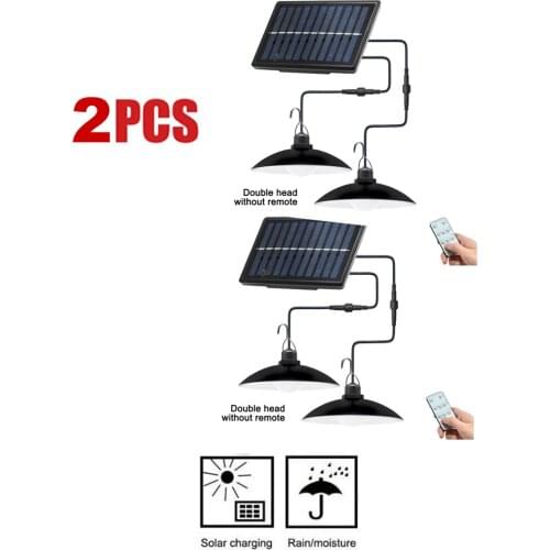 2pcs Retro Lampshade Indoor Oudoor Solar Pendant Light Waterproof LED Light Solar Power ESplit Lamp For Garden Camp Home Tent Ch