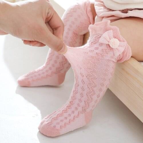3 Pairs Lot Newborn Infant Over Knee High Sock Kid Girl Boy Baby Summer Cotton Mesh Cute Funny Anti Slip Frilly Long Sock Kawaii