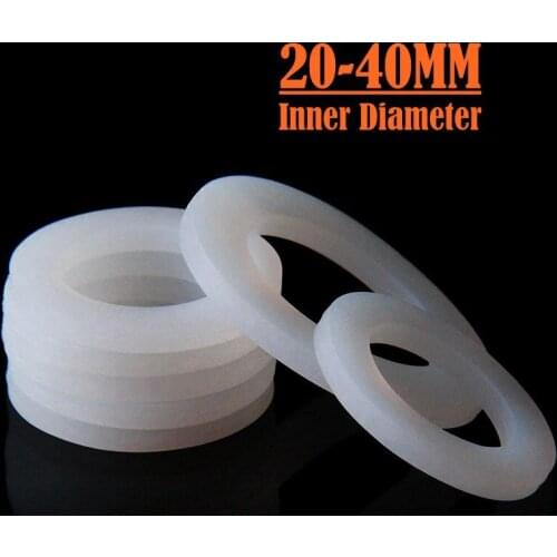5pcs/set O.D 20mm 25mm 32mm 40mm Silicone Clear Rubber Small Gasket / Sealing Ring / Valves / Accessories Pipe Fitting