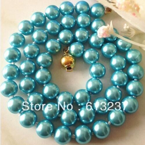 8mm 10mm 12mm 14mm shell 15 colors simulated-pearl round beads strand neckalce for women chain choker jewelry making 18inch B637