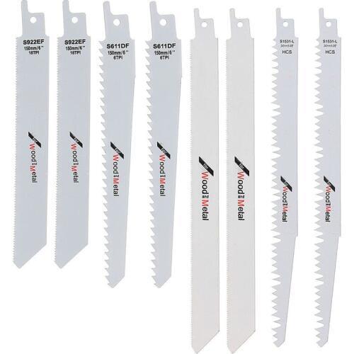 8pcs 611DF/S922EF/S1122HF/S1531L Jig Saw Blades Reciprocating Saw Multi For Wood Metal Reciprocating Saw Power Tools Accessories
