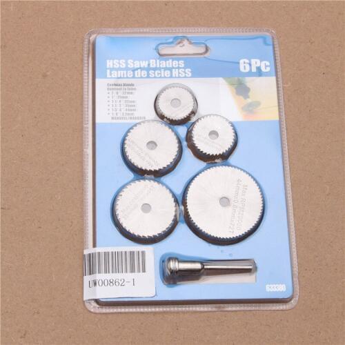 6PCS/Set HSS 22-50mm Circular Saw Blade Woodworking Cutting Discs Drill for Dremel Metal Cutter Power Tool Mandrel Kit