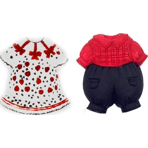 Baby Clothes Boy and Girl Silicone Mold Soap Moulds Baby Party Fondant Cake Decorating Tool Resin Clay Chocolate Candy Molds