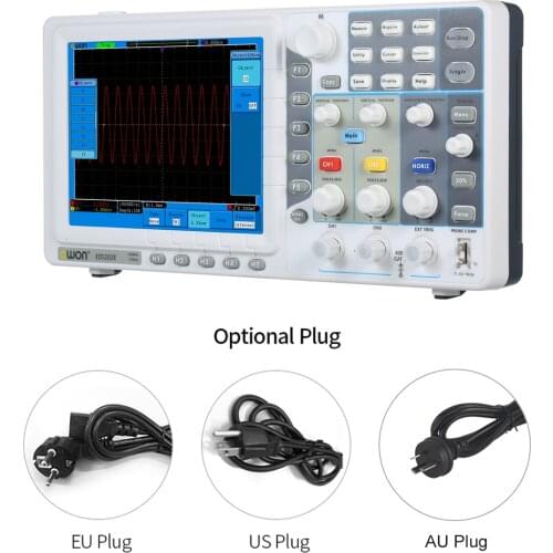 EDS202E 2-CH Digital Storage Oscilloscope with 8-inch LCD Display 10M Depth Memory Handheld Portable Oscillometer 100MHz 1GS/s