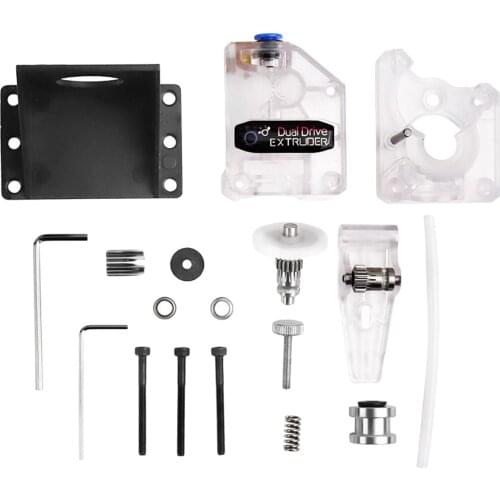 3D Printer Extruder, Dual Drive for 1.75 Filament for Prusa i3 MK3 CR10 Ender 3 Anet Parts, Clear