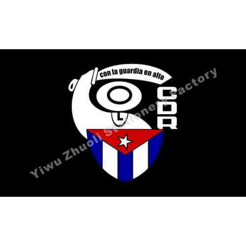 Cuba CDR Flag Comites de Defensa de la Revolucion Flag 3x5FT 120g 100D Polyester Double Stitched High Quality Banner